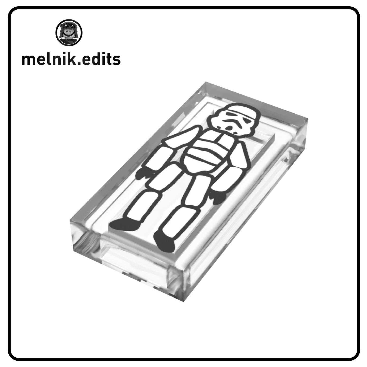 LEGO® 1x2 Tile Stormy Trans Clear