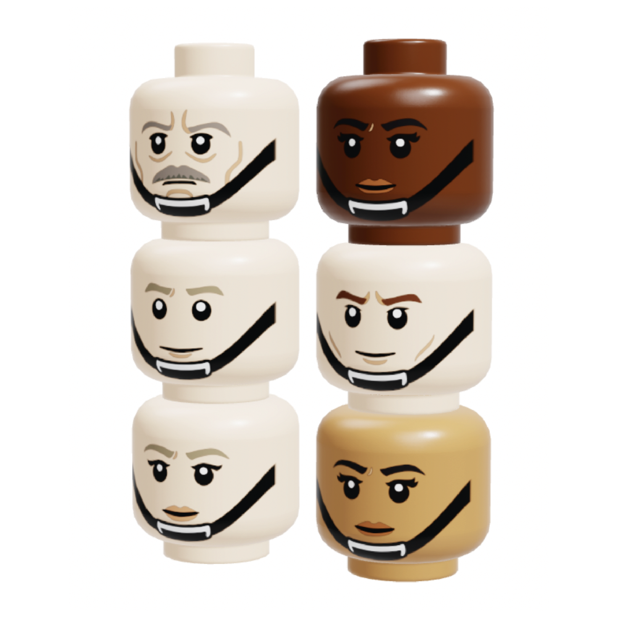 White Chinstrap Heads 6-Pack by Melnik.edits