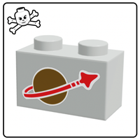Logotipo espacial clásico del ladrillo LEGO® 1x2