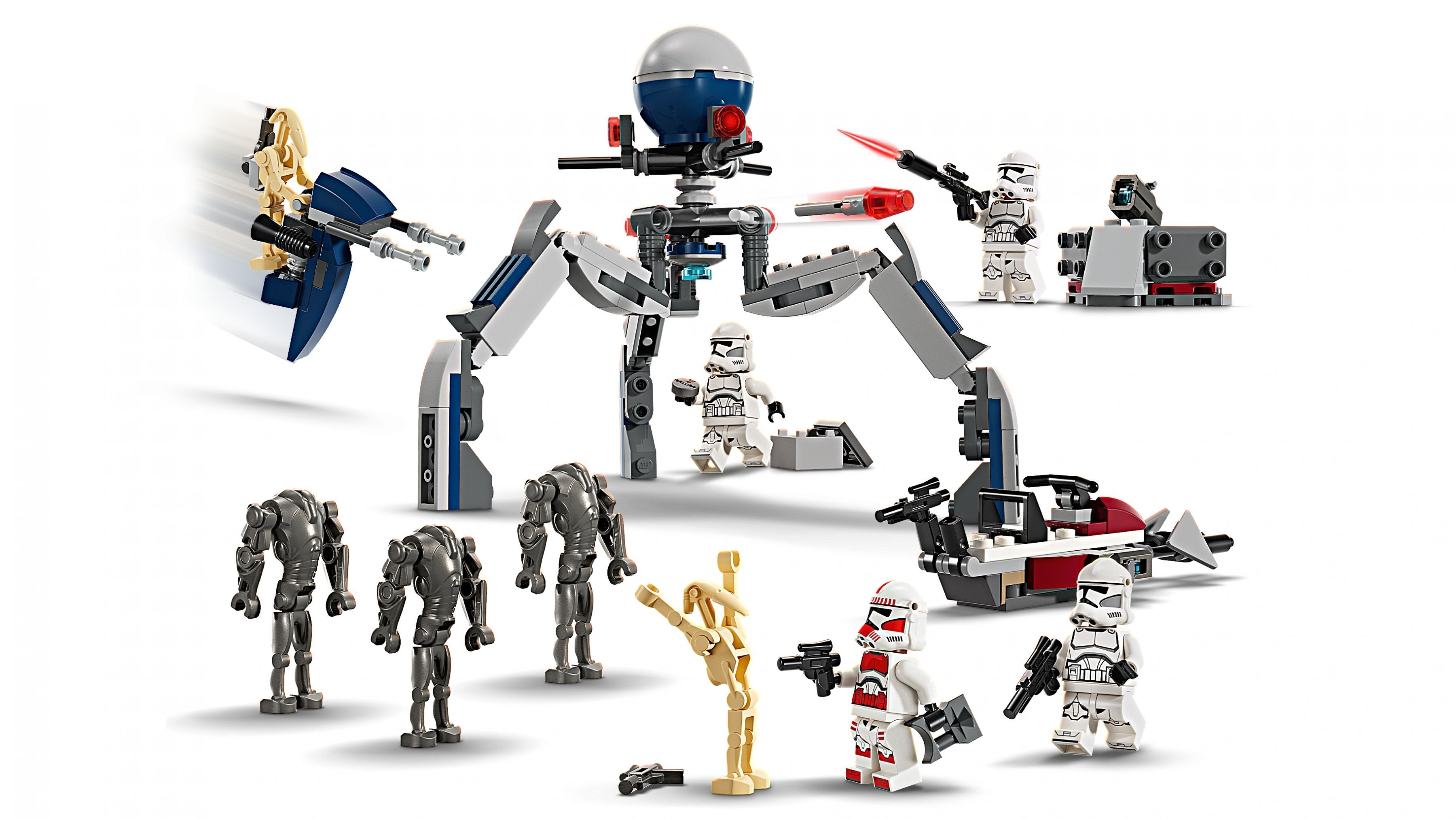 LEGO® Star Wars 75372 - Paquete de batalla de soldado clon y droide de combate + kit de mejora