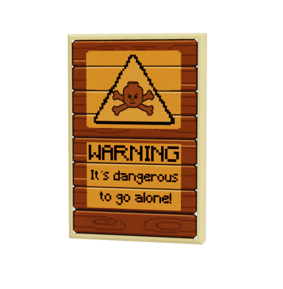 Legendary Kingdom 2x3 Tile - Warning Sign Dangerous – Hall of Bricks