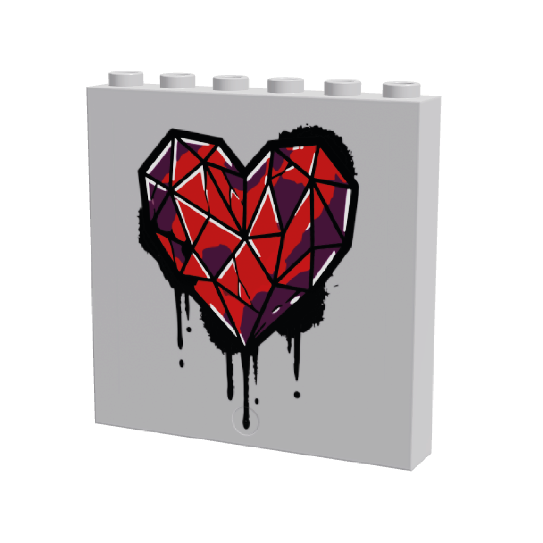 1x6x5 HoB Custom Panel - Wall Art Graffiti Heart