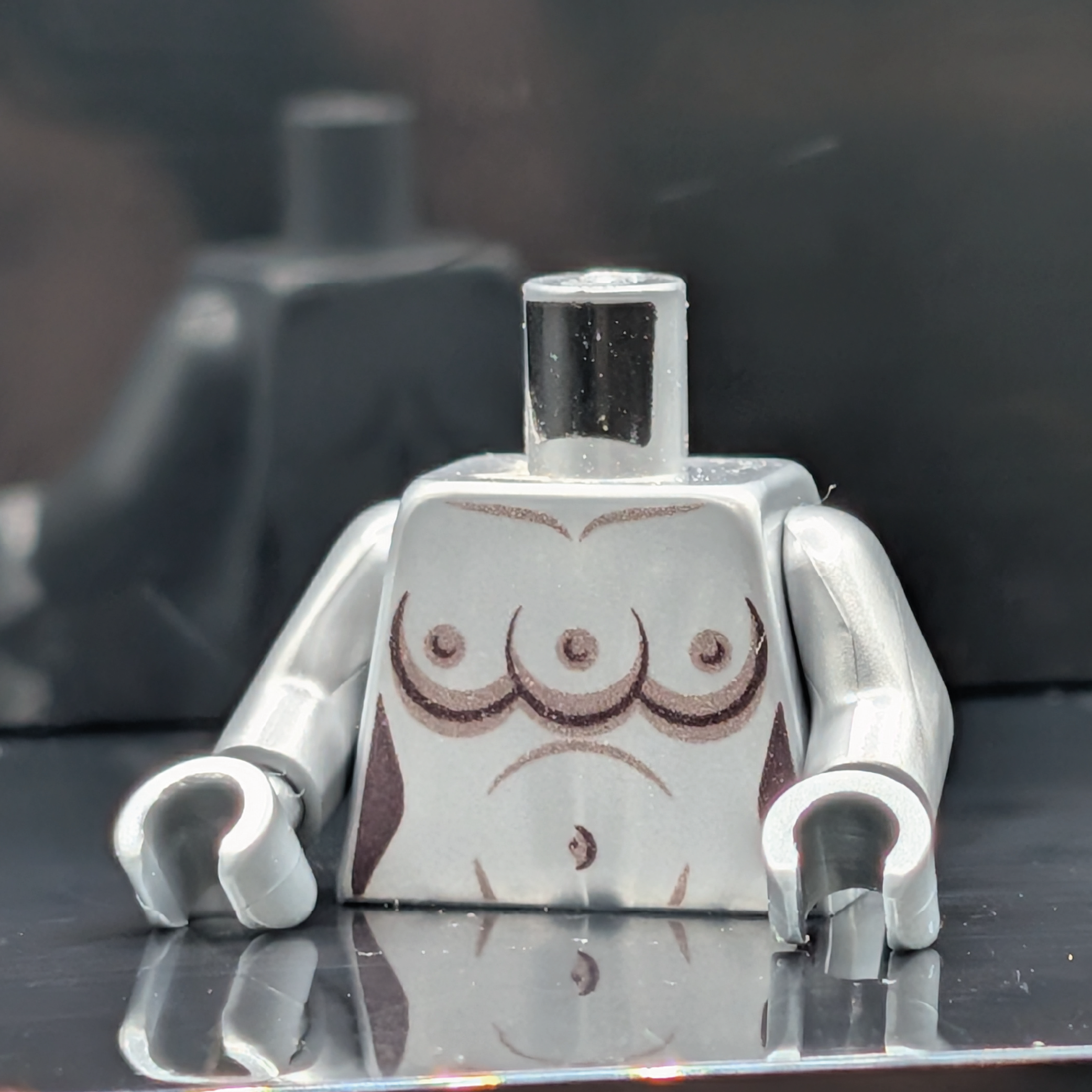 HoB Custom Torso - Triple Boobies Robotic Flat Silver