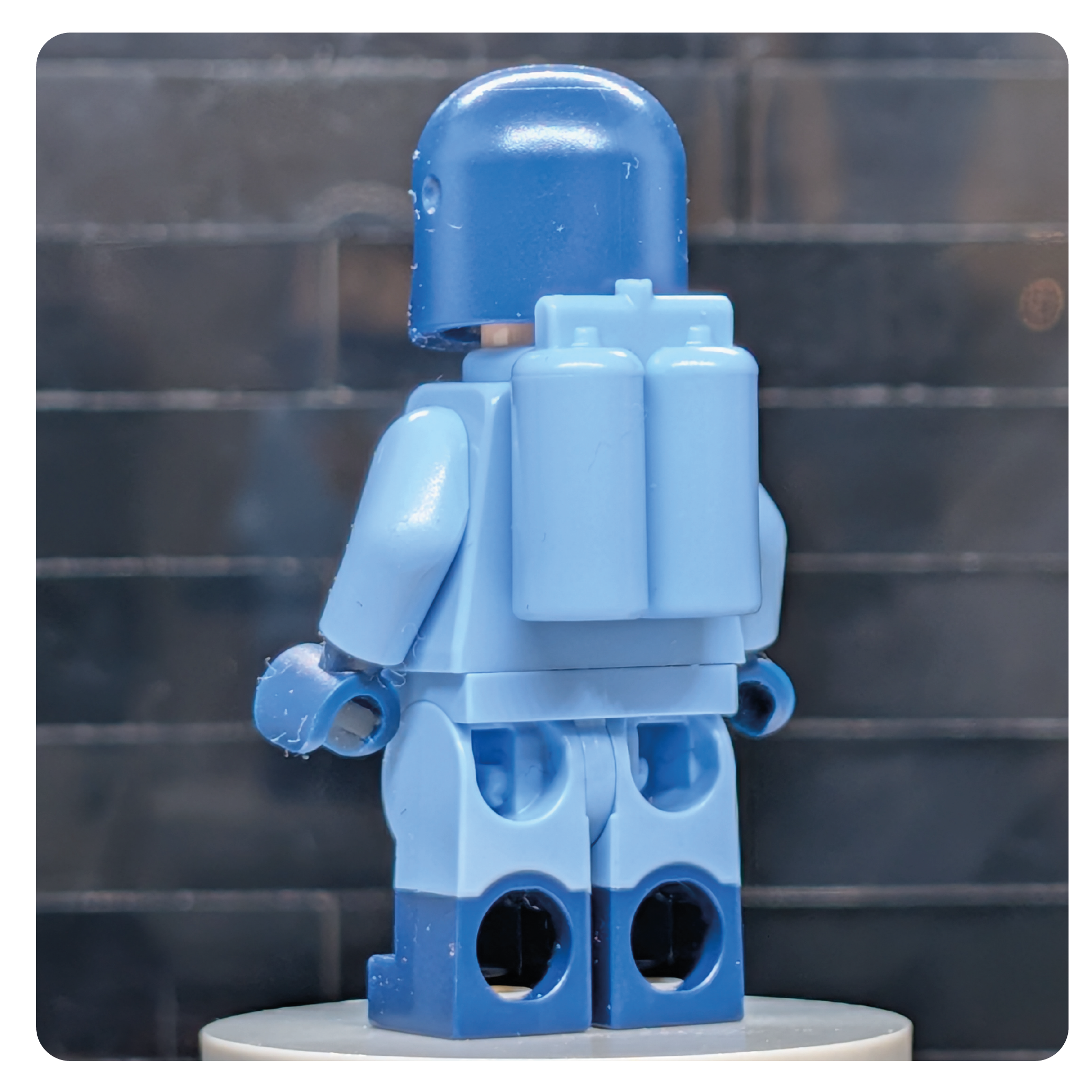 Space Collectible Figure - Classic Skull Bright Light Blue Edition
