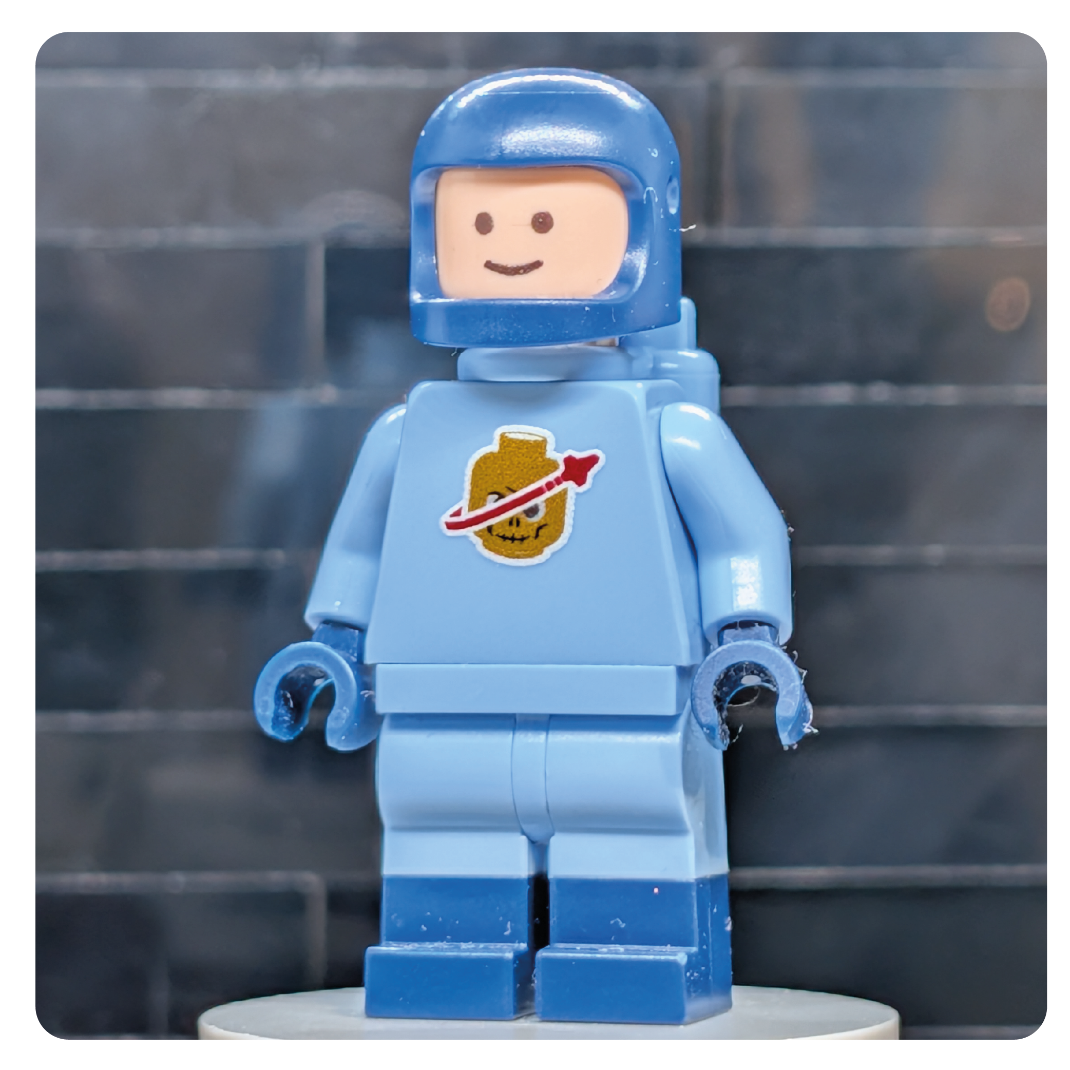 Space Collectible Figure - Classic Skull Bright Light Blue Edition