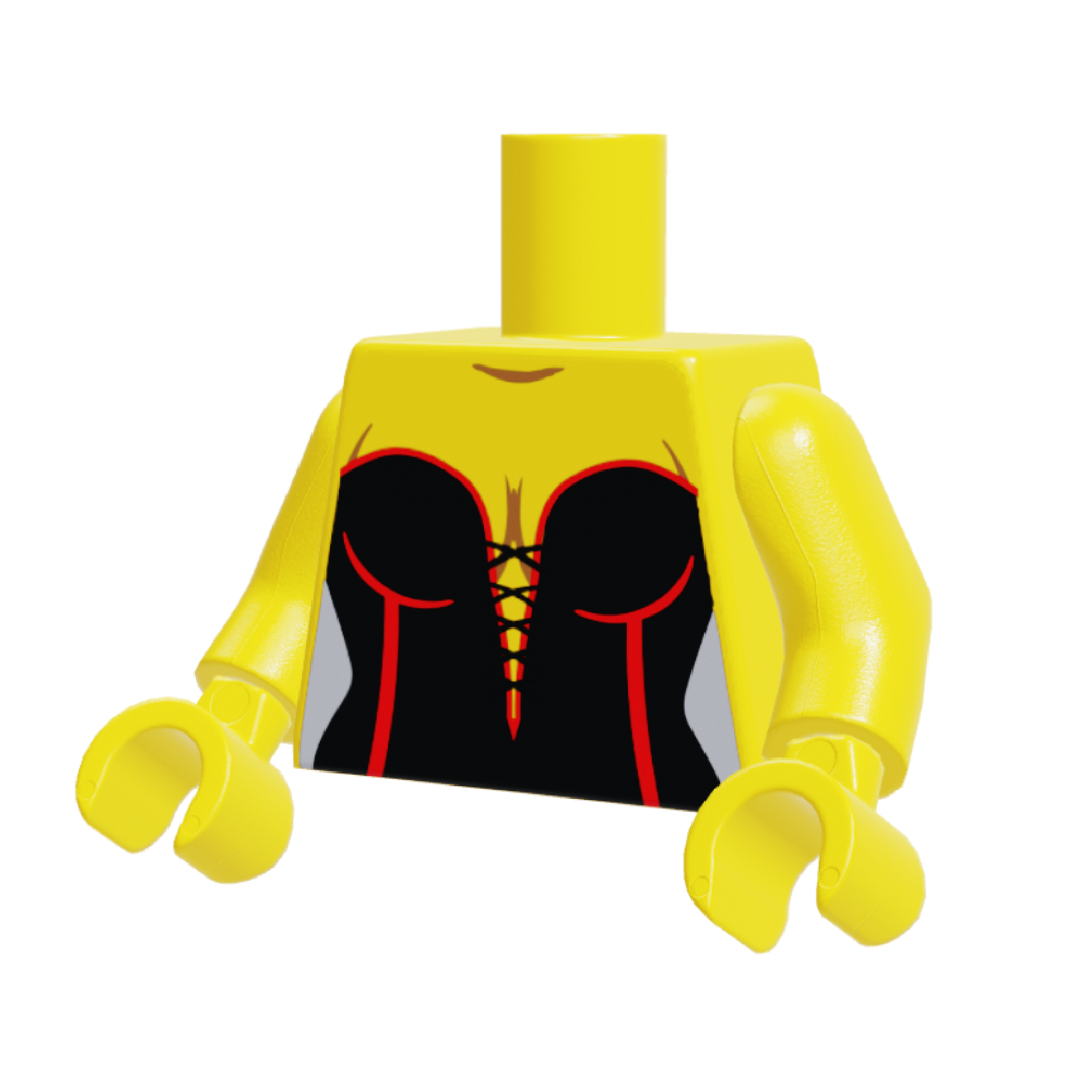 Torso femenino sin tirantes amarillo