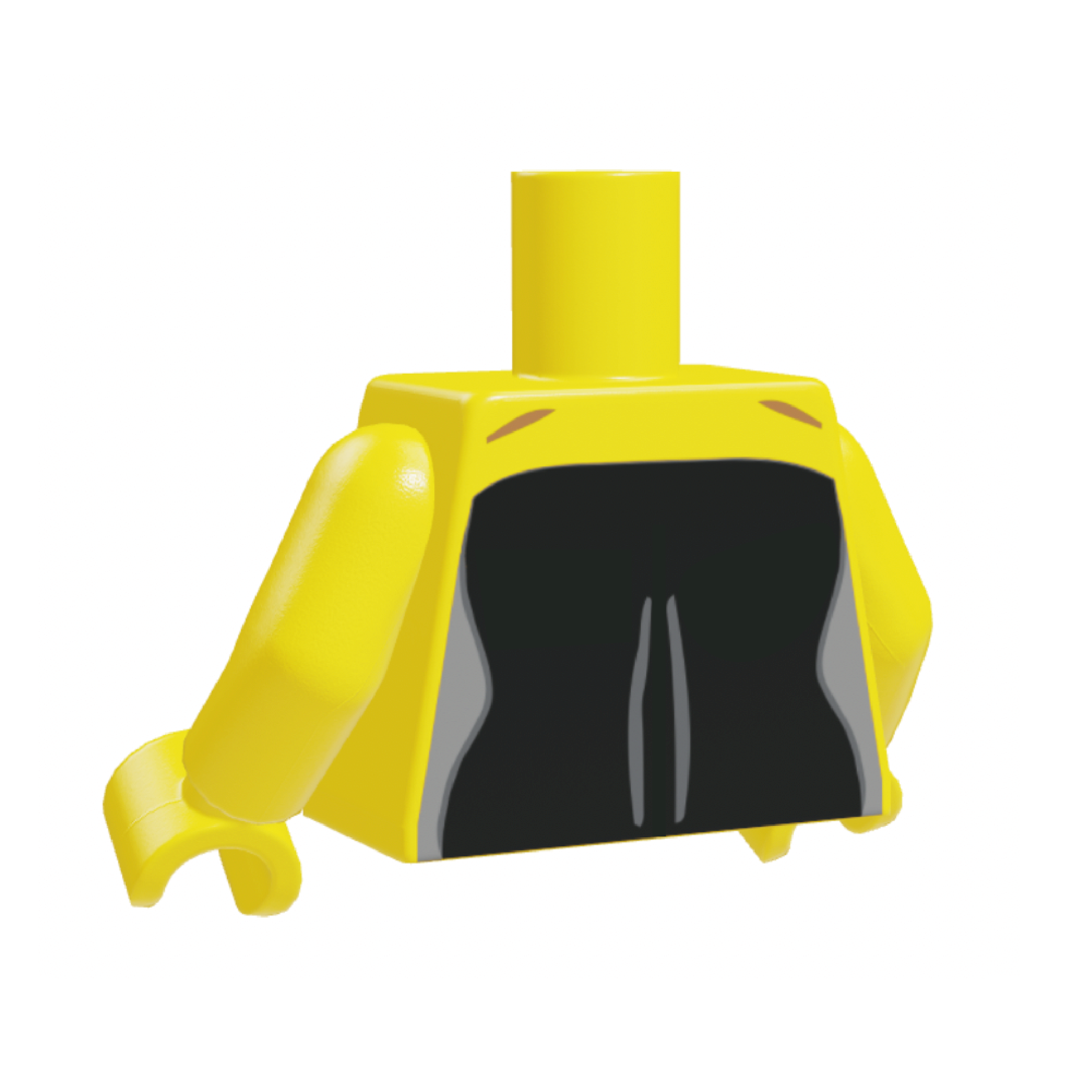 Torso femenino de látex amarillo
