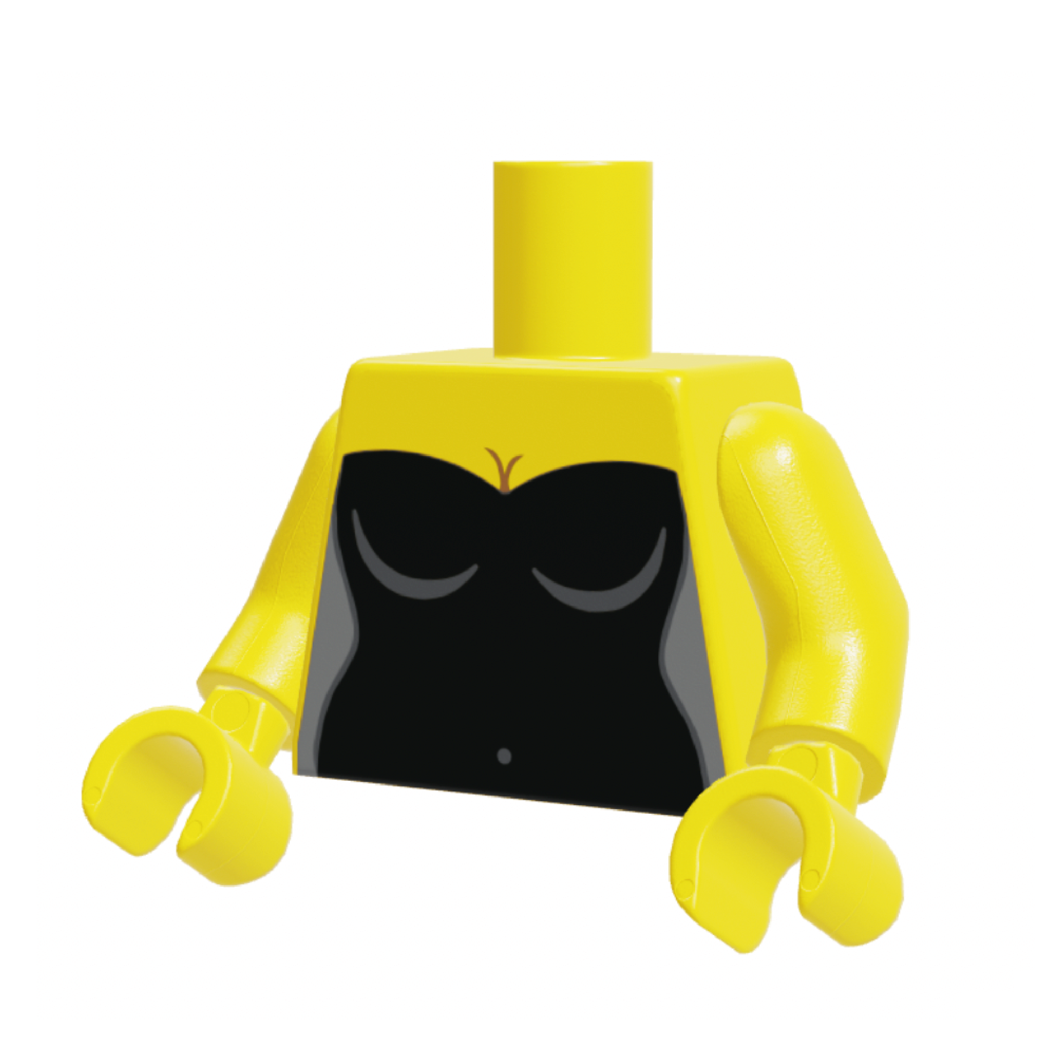 Torso femenino de látex amarillo