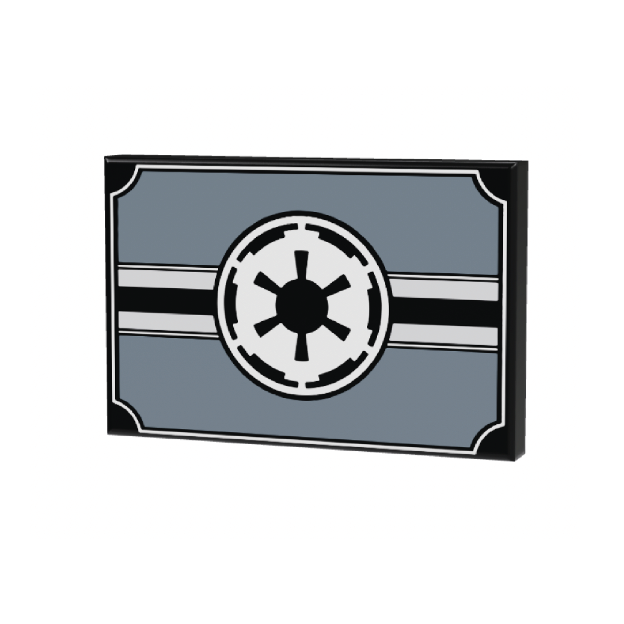 Bandera imperial de mosaico gris de 2x3 pulgadas