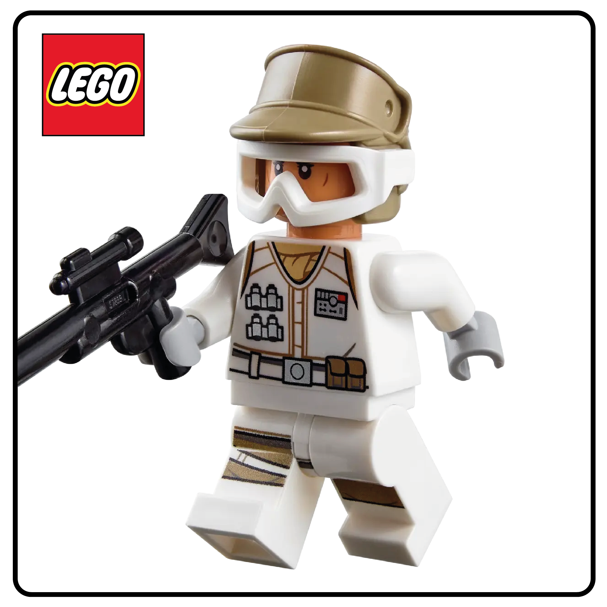 Minifigura LEGO® Star Wars: Mujer con uniforme blanco rebelde de Hoth