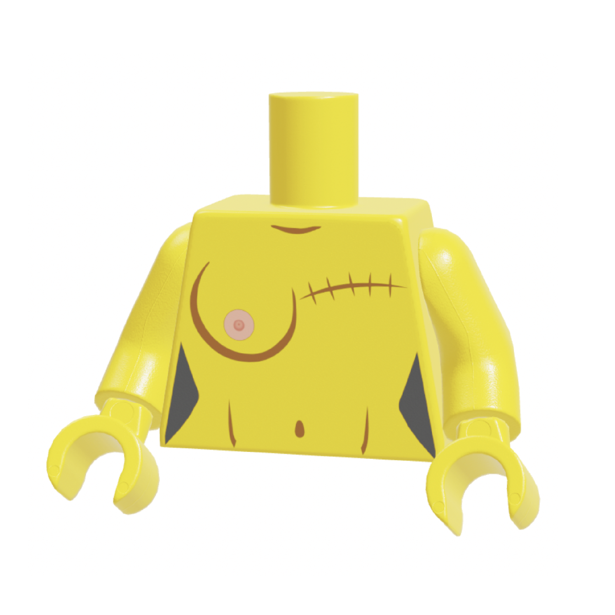 Breast Cancer Boobies Torso Yellow