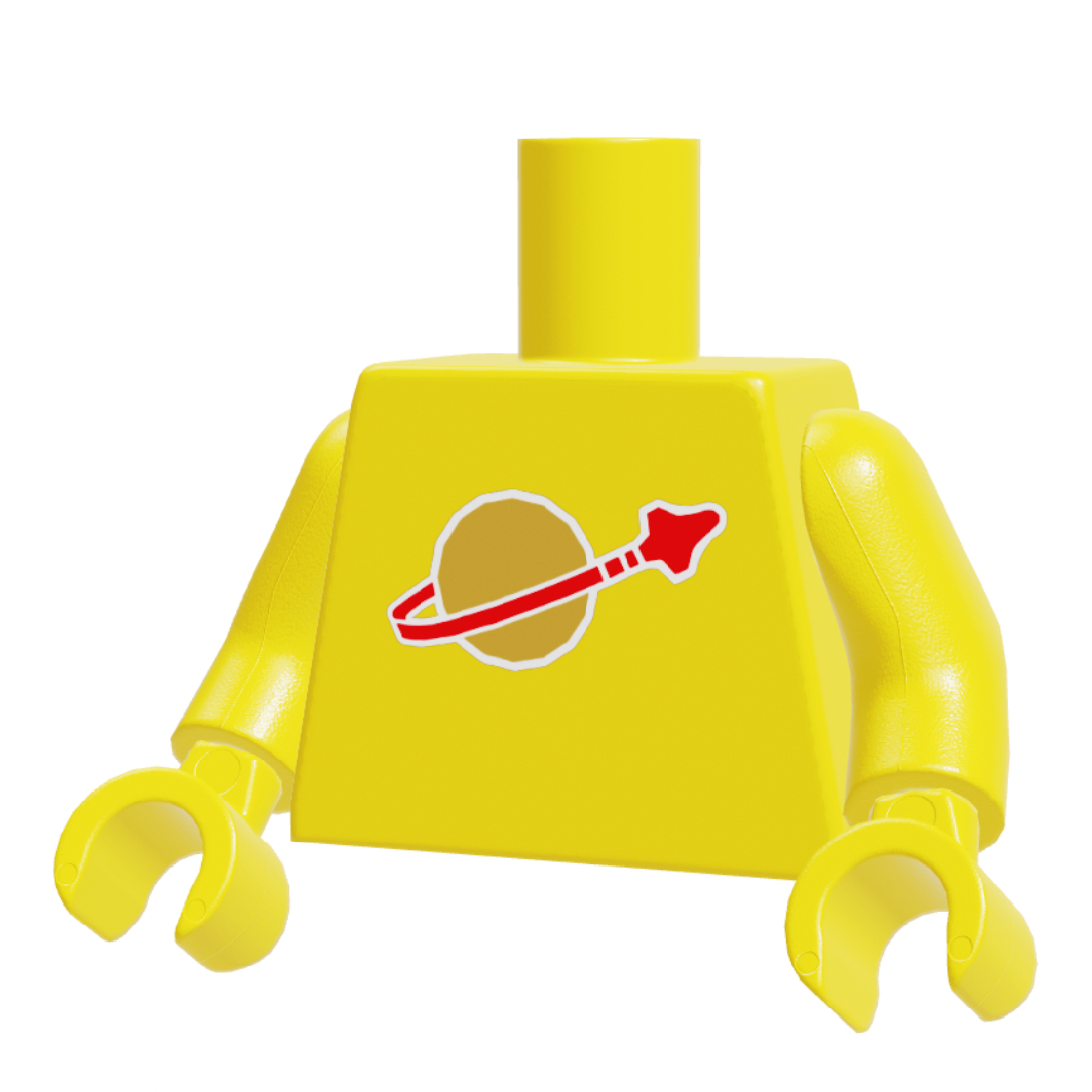 Torso espacial clásico impreso personalizado Amarillo