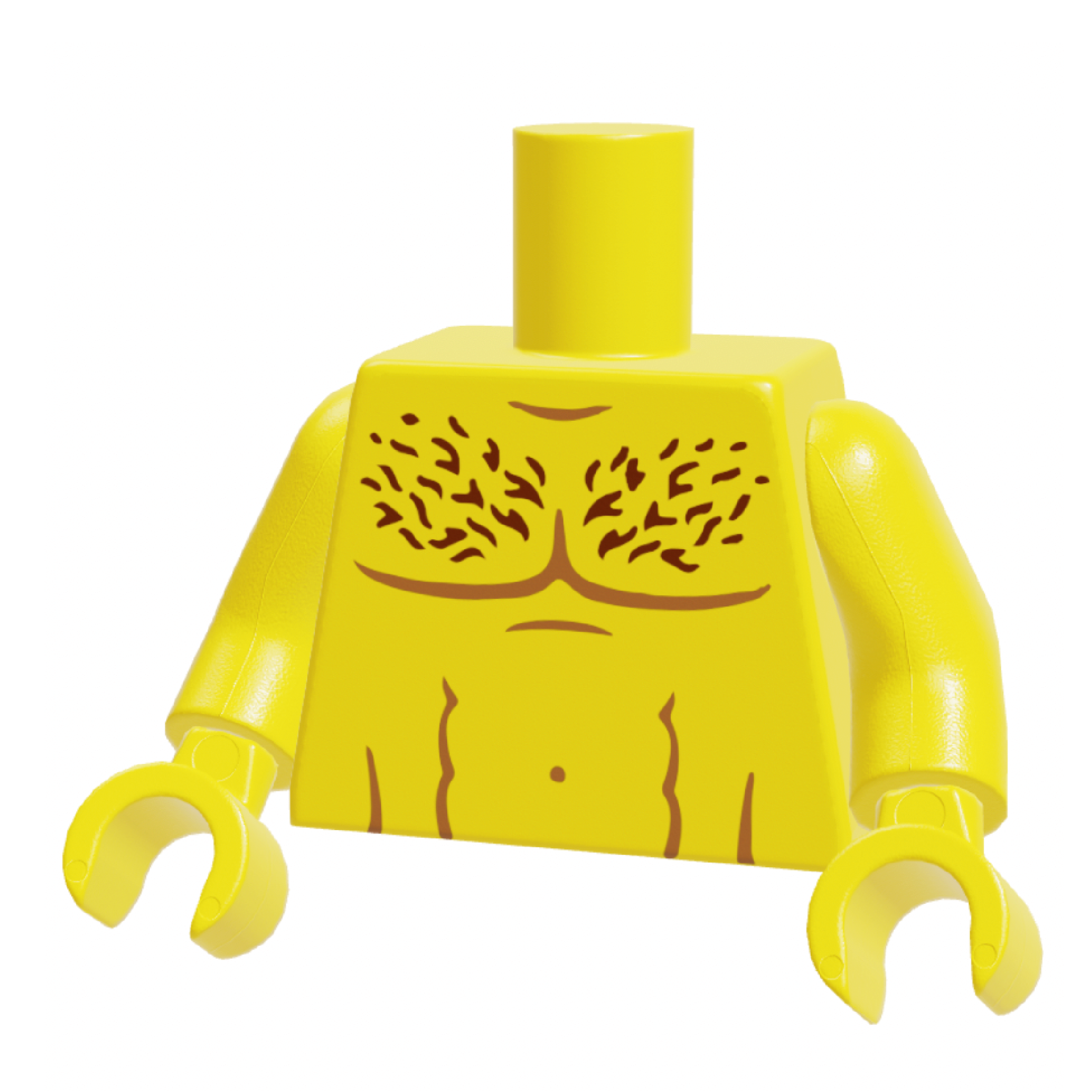 Torso Pecho Peludo Amarillo