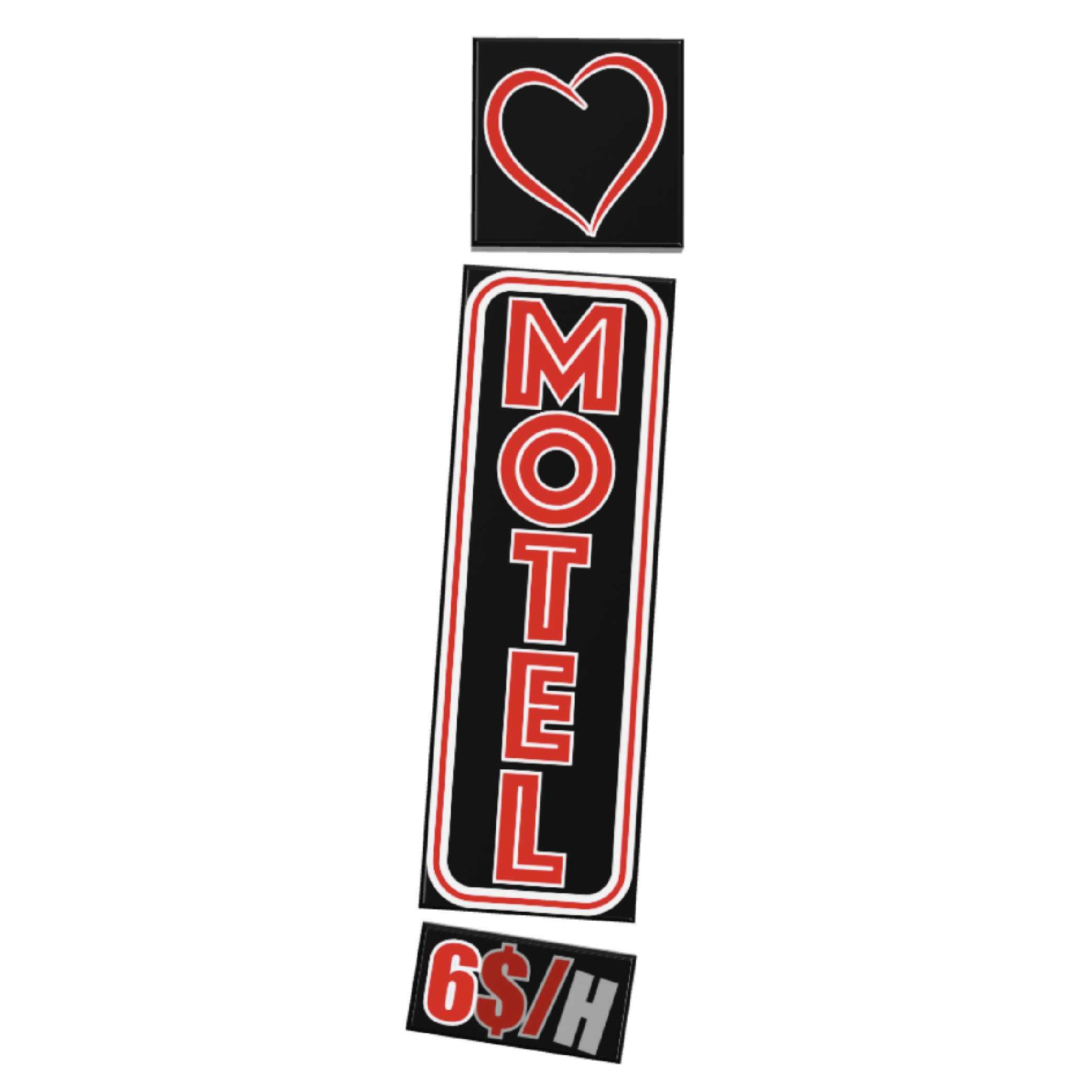 Juego de 3 azulejos Love Motel de 2x9